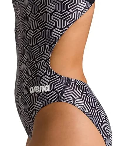 ARENA Kikko Womens Chlorine Resistant Athletic One Piece Swimsuit | Water Sports-Black thumbnail 2