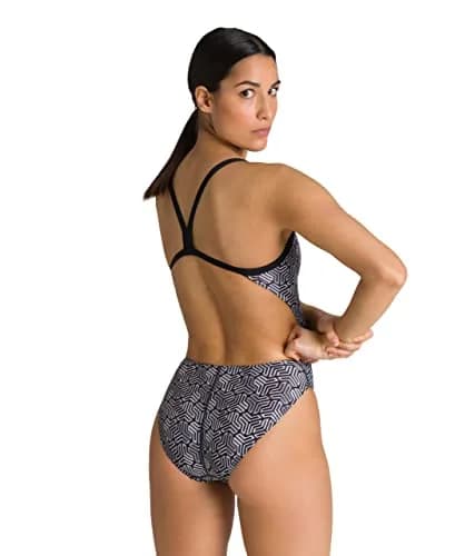 ARENA Kikko Womens Chlorine Resistant Athletic One Piece Swimsuit | Water Sports-Black thumbnail 3