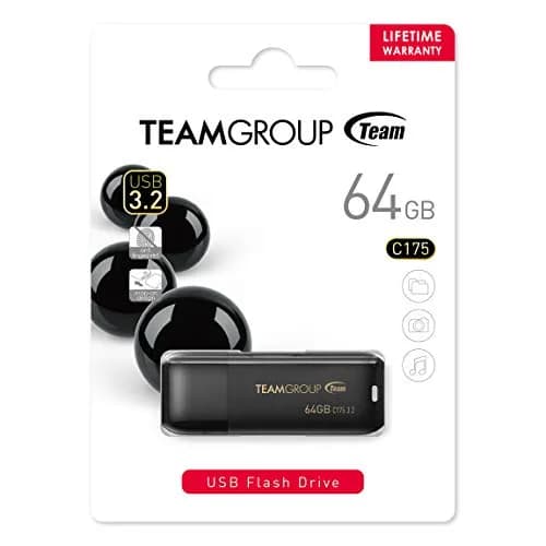 TEAMGROUP C175 64GB 3 Pack USB 3.2 Gen 1 Flash Drive | High-Speed Data Storage in Matte Black thumbnail 9