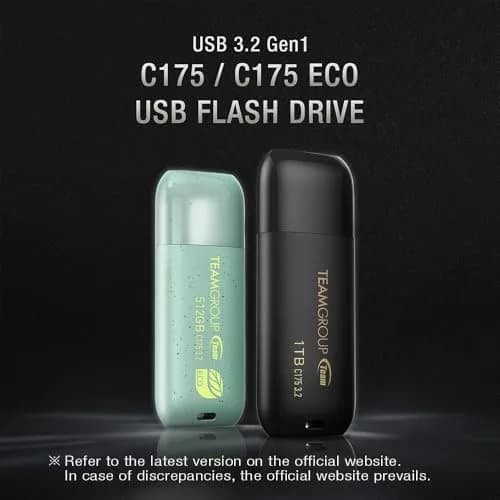 TEAMGROUP C175 64GB 3 Pack USB 3.2 Gen 1 Flash Drive | High-Speed Data Storage in Matte Black thumbnail 2