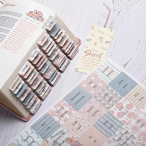 DiverseBee Laminated Bible Tabs for Girls, Kids & Women (Sweet) | Large Print, Durable, Easy Application thumbnail 3