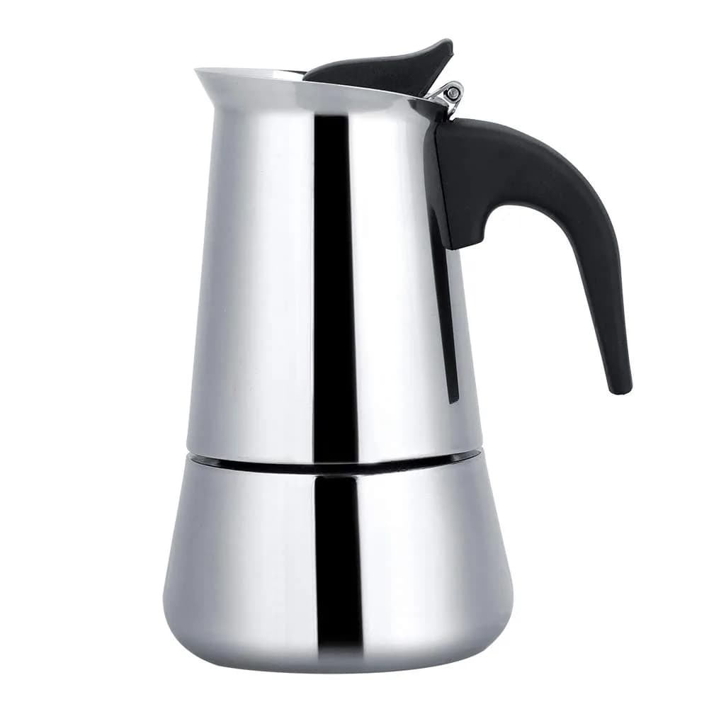 Agatige Moka Espresso Maker 200ml | Stainless Steel Coffee Pot for Stovetop