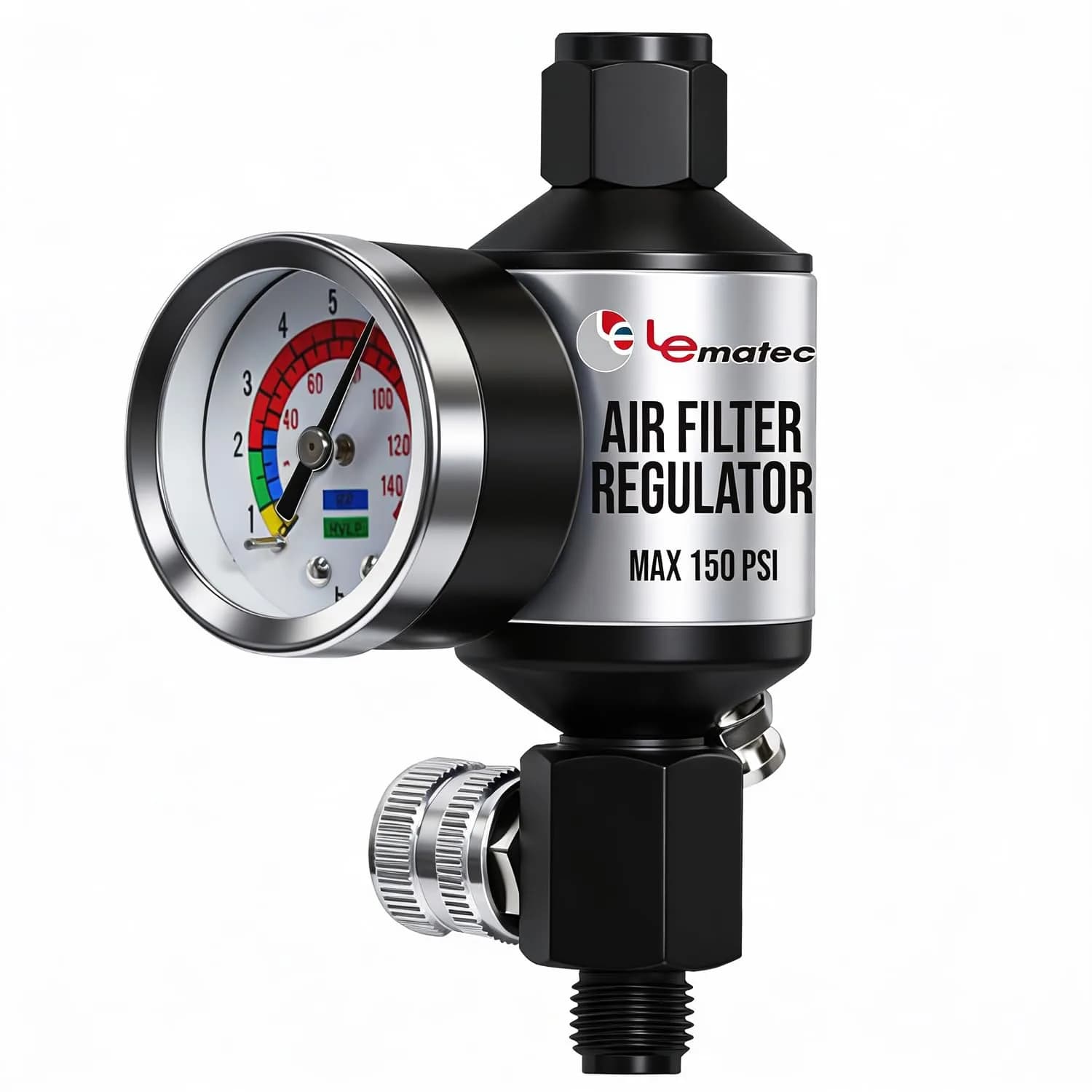 LE LEMATEC AI303-R1 Paint Sprayer Regulator with Gauge & Water Separator | Professional Air Control for Flawless Finishes