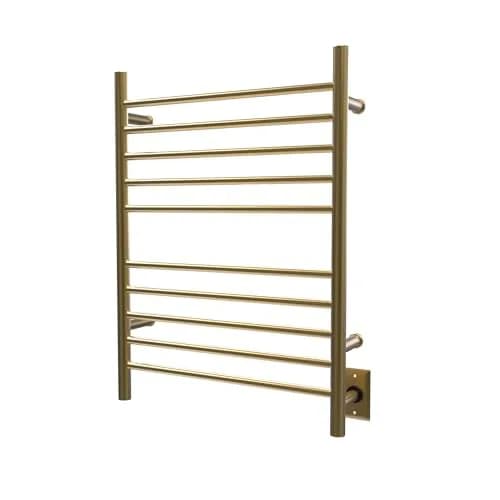 Amba Radiant Straight Hardwired Towel Warmer Satin Brass | 10 Horizontal Bars, 150W thumbnail 6