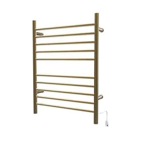 Amba Radiant Straight Hardwired Towel Warmer Satin Brass | 10 Horizontal Bars, 150W thumbnail 7