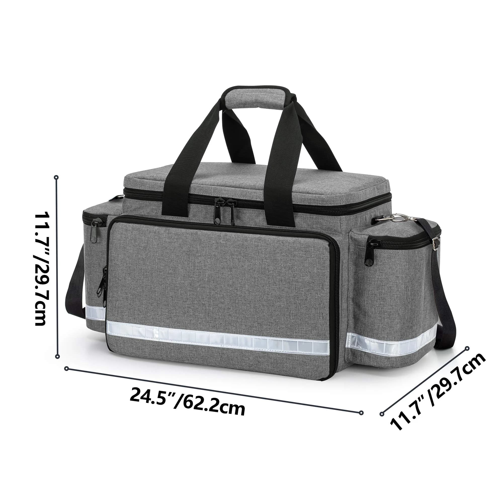 Trunab Trauma Bag with Dividers, EMT First Aid Pouch Medical Bag Empty, Grey 62.2cm x 29.7cm x 29.7cm - view 6
