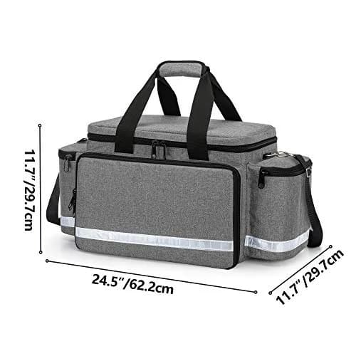 Trunab Trauma Bag with Dividers, EMT First Aid Pouch Medical Bag Empty, Grey 62.2cm x 29.7cm x 29.7cm thumbnail 6