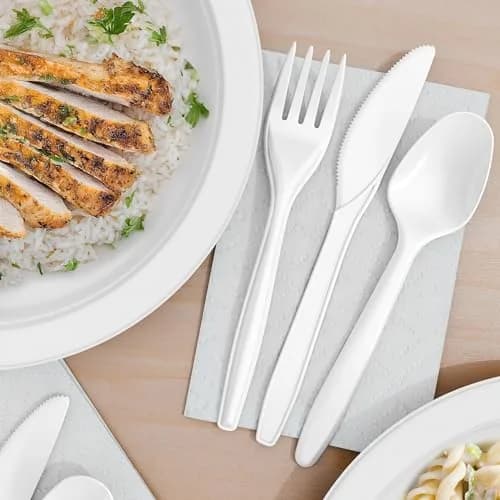 Perk Eco Compostable Knives 300 Count White | Industrial-Grade, Mediumweight, Eco-Friendly thumbnail 6