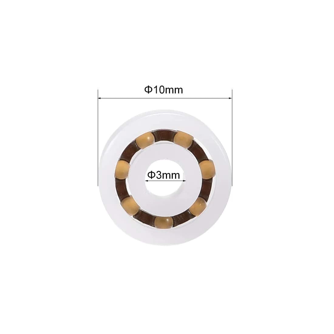 uxcell 623 Plastic Bearings 3x10x4mm Glass Ball Nylon Cage | Deep-Groove, High-Speed, Open-Type thumbnail 4