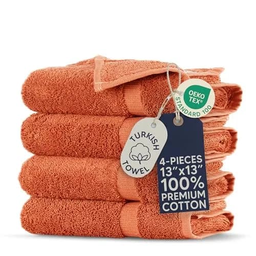Towel Bazaar Washcloths 13x13 cm (5x5 in) 4-Pack | 100% Turkish Cotton, Natural Dyes thumbnail 1