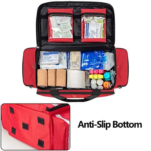 Trunab Red EMT Trauma Bag with Dividers, Medical First Aid Pouch 62cm (24.5") | Reinforced Nylon, Quick Grab & Go thumbnail 4