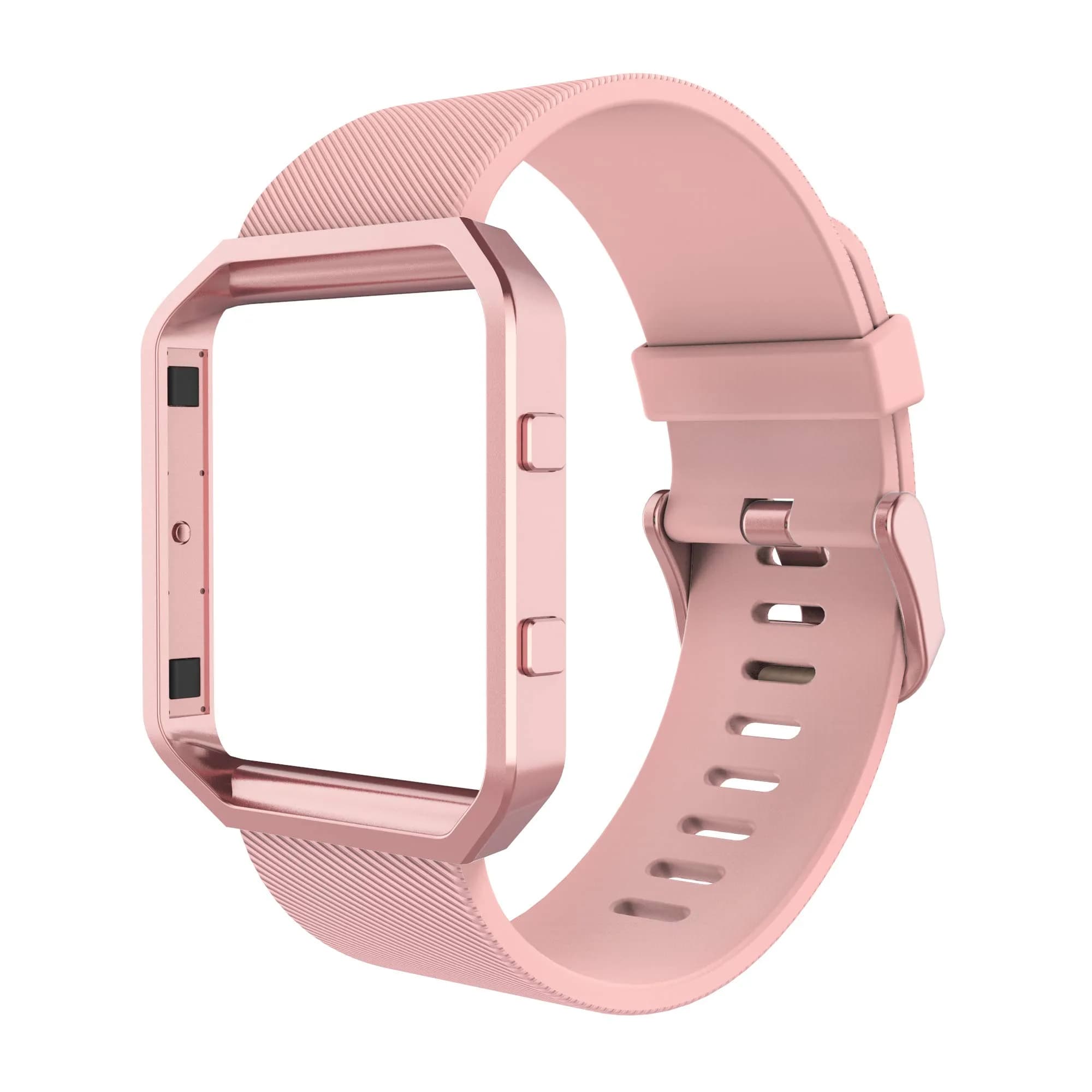 Simpeak Sport Band Compatible with Fitbit Blaze Small Pink | Silicone Wristband with Metal Frame — Small