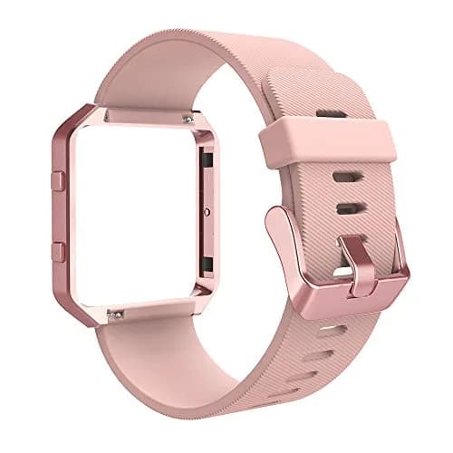 Simpeak Sport Band Compatible with Fitbit Blaze Small Pink | Silicone Wristband with Metal Frame thumbnail 5