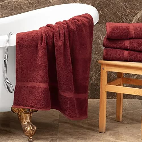 Towel Bazaar Turkish Cotton Washcloths 13x13 (4-Pack, Cranberry) | Premium Long-Staple Fibre, Natural Dyes thumbnail 4