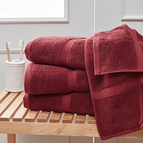Towel Bazaar Turkish Cotton Washcloths 13x13 (4-Pack, Cranberry) | Premium Long-Staple Fibre, Natural Dyes thumbnail 2