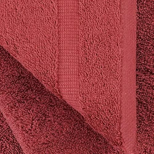 Towel Bazaar Turkish Cotton Washcloths 13x13 (4-Pack, Cranberry) | Premium Long-Staple Fibre, Natural Dyes thumbnail 3