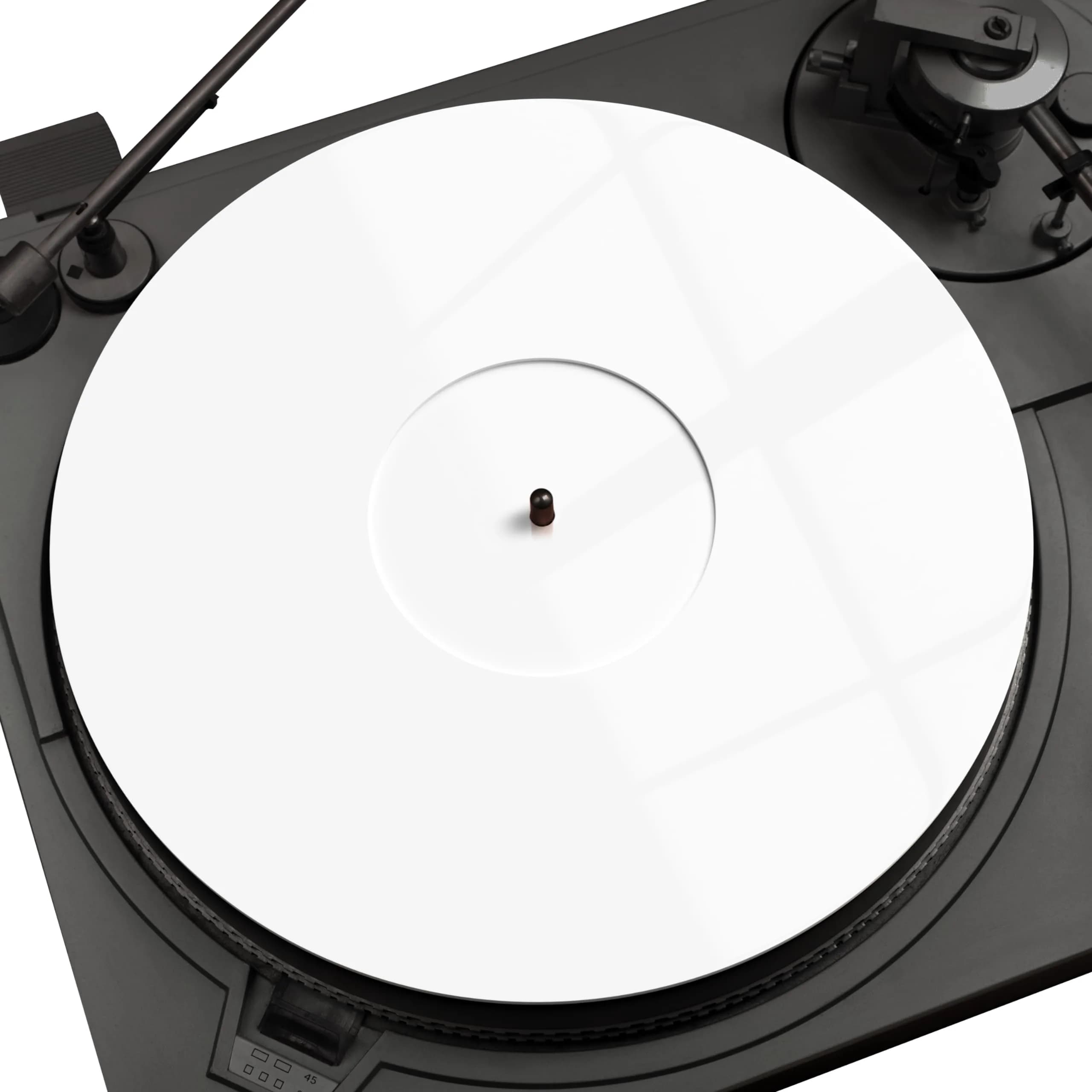 PRO SPIN White Acrylic Turntable Mat | 12" Vinyl Slipmat with Antistatic Cover, Tighter Bass, Dust & Static Noise Reduction
