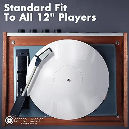 PRO SPIN White Acrylic Turntable Mat | 12" Vinyl Slipmat with Antistatic Cover, Tighter Bass, Dust & Static Noise Reduction thumbnail 6