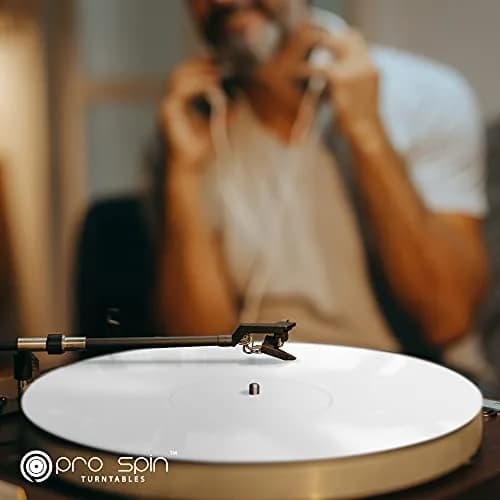PRO SPIN White Acrylic Turntable Mat | 12" Vinyl Slipmat with Antistatic Cover, Tighter Bass, Dust & Static Noise Reduction thumbnail 9