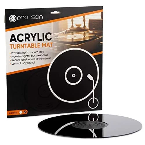PRO SPIN Black Acrylic Turntable Mat - Platter Slipmat for 12" Vinyl Record Player, Antistatic, Tighter Bass, Noise Reduction thumbnail 8