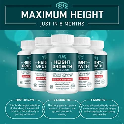 BTQ BIOTEQUE LAB Height Growth Maximizer, Calcium, Vitamin D3 & Zinc, 60 Caps | Bone & Height Support for Kids & Teens thumbnail 4