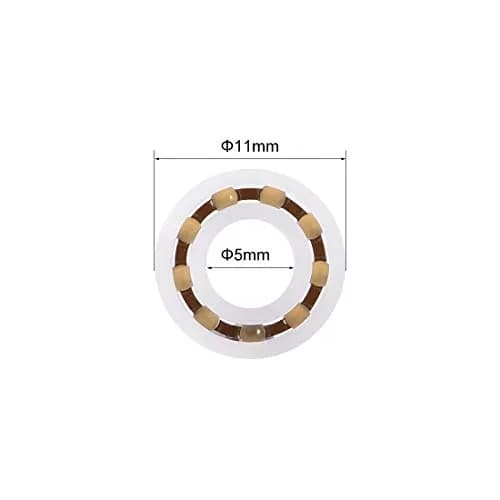 uxcell Plastic Bearings 5x11x3mm Glass Ball Nylon Cage | Lightweight, High-Speed Micro Motor Support thumbnail 4