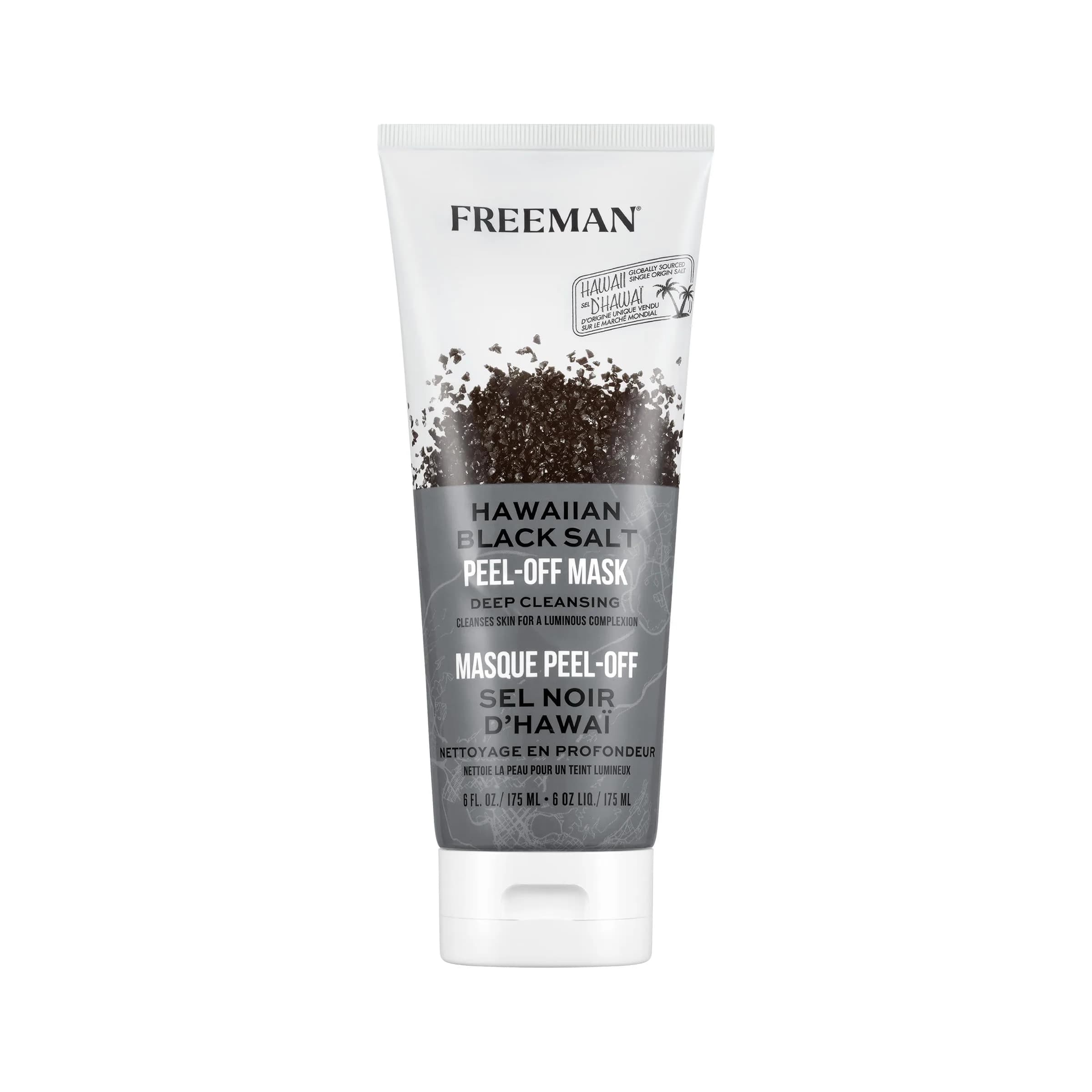 Freeman Hawaiian Black Salt Peel-Off Mask 175ml (6 fl oz) | Clarifies Skin with Volcanic Ash Derivative — Facial Mask Set