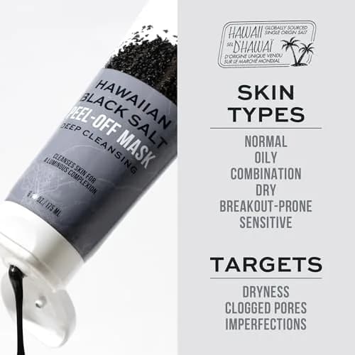 Freeman Hawaiian Black Salt Peel-Off Mask 175ml (6 fl oz) | Clarifies Skin with Volcanic Ash Derivative thumbnail 3