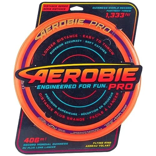 Aerobie Sprint Ring Flying Disc 10 Inches (25.4 cm) Orange | Long Distance Outdoor Toy — 1