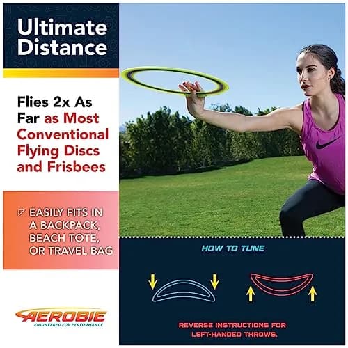 Aerobie Pro Ring Flying Disc 14 inch Yellow | World Record Distance Outdoor Toy thumbnail 4