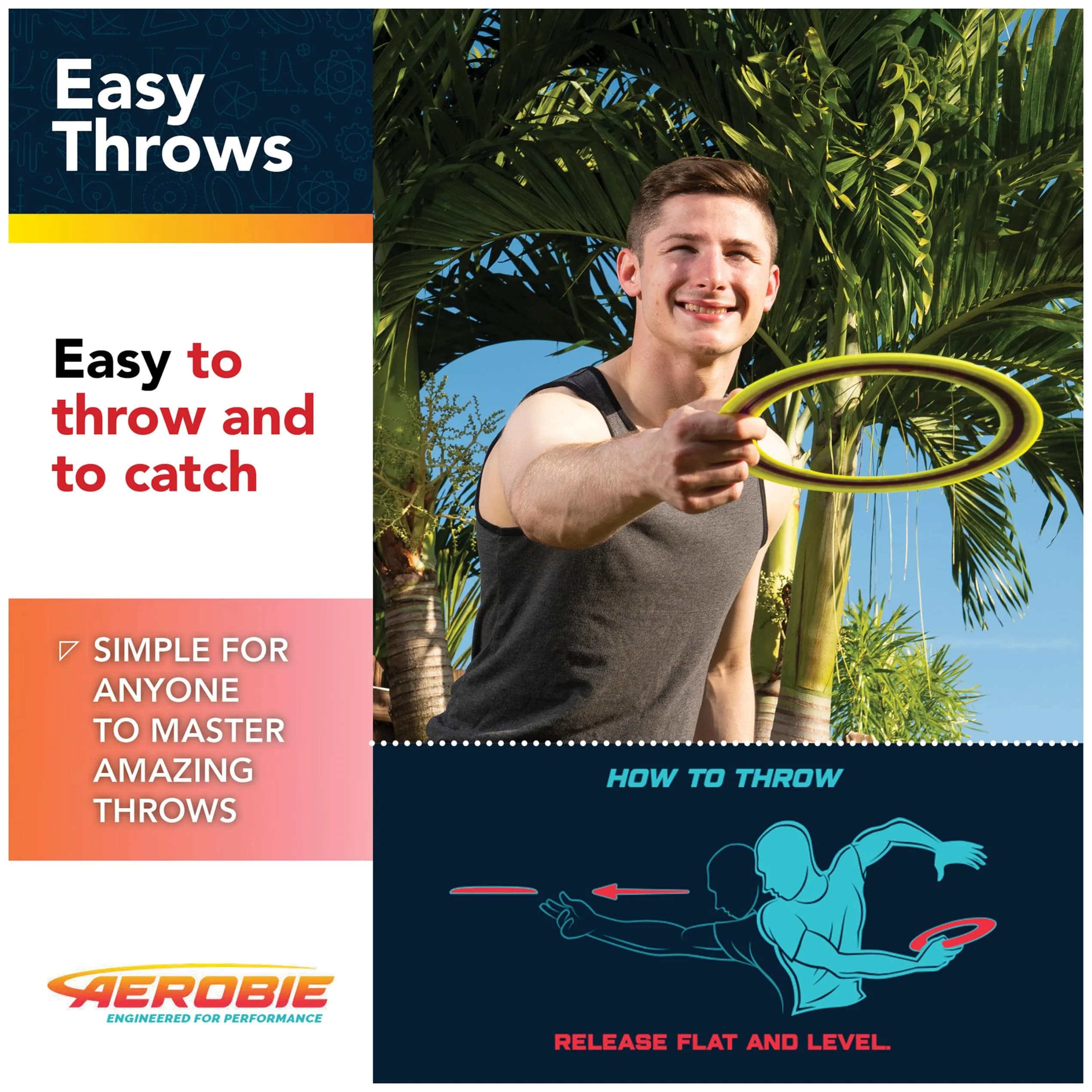 Aerobie Pro Ring Flying Disc 14 inch Yellow | World Record Distance Outdoor Toy - view 5