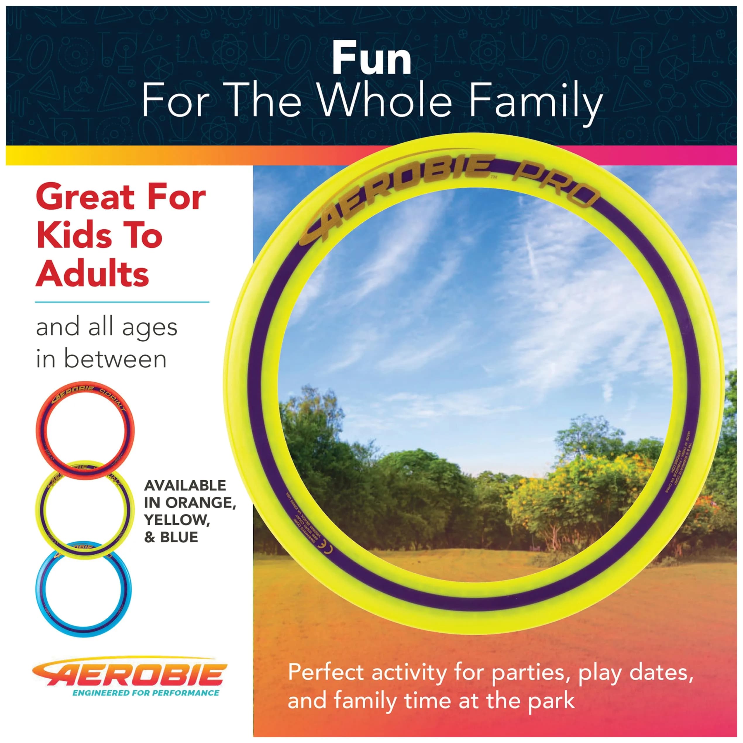 Aerobie Pro Ring Flying Disc 14 inch Yellow | World Record Distance Outdoor Toy - view 6