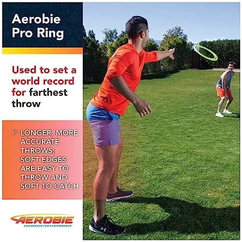 Aerobie Pro Ring Flying Disc 14 inch Yellow | World Record Distance Outdoor Toy thumbnail 3
