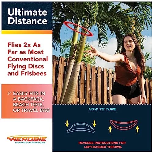 Aerobie Sprint Ring Flying Disc 10 Inches (25.4 cm) Orange | Long Distance Outdoor Toy thumbnail 4
