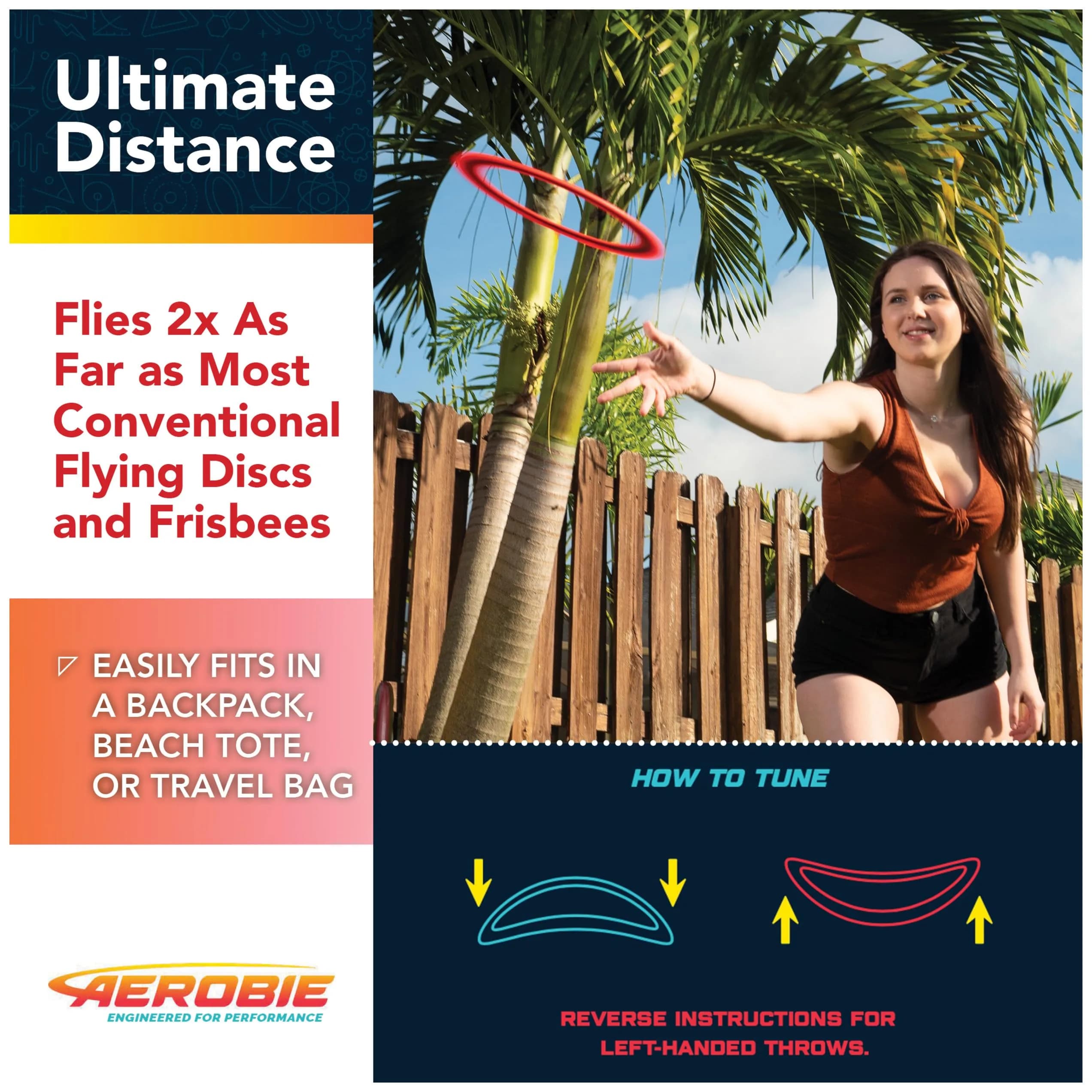 Aerobie Sprint Ring Flying Disc 10 Inches (25.4 cm) Orange | Long Distance Outdoor Toy - view 4