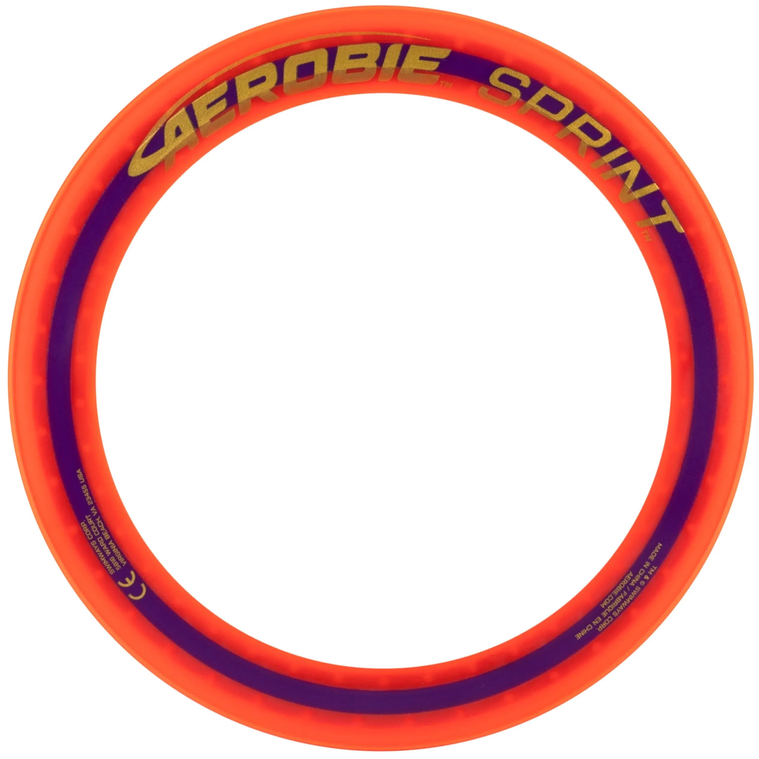 Aerobie Sprint Ring Flying Disc 10 Inches (25.4 cm) Orange | Long Distance Outdoor Toy - main product image