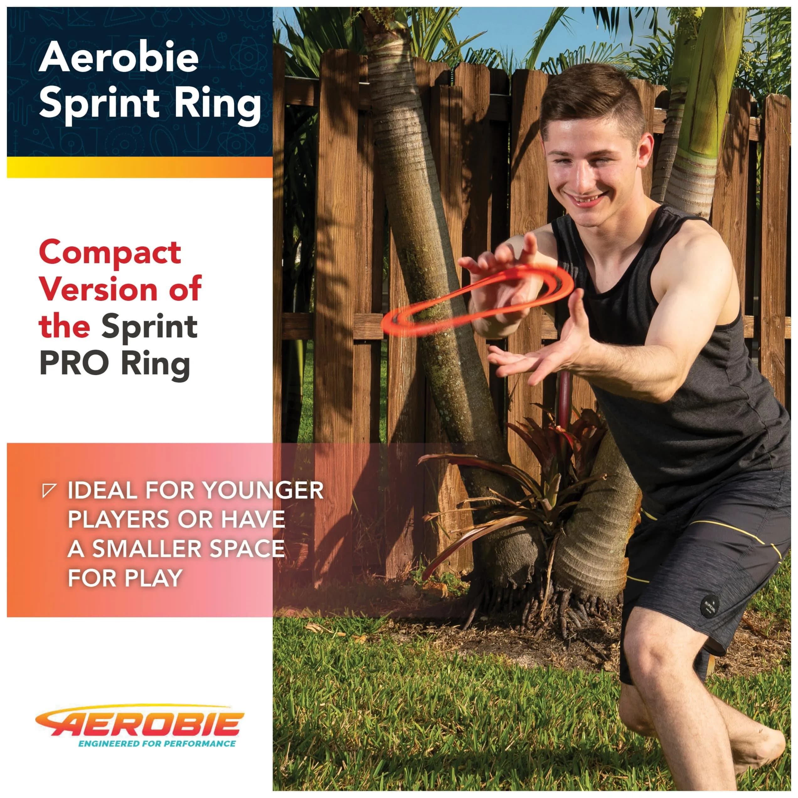 Aerobie Sprint Ring Flying Disc 10 Inches (25.4 cm) Orange | Long Distance Outdoor Toy - view 3