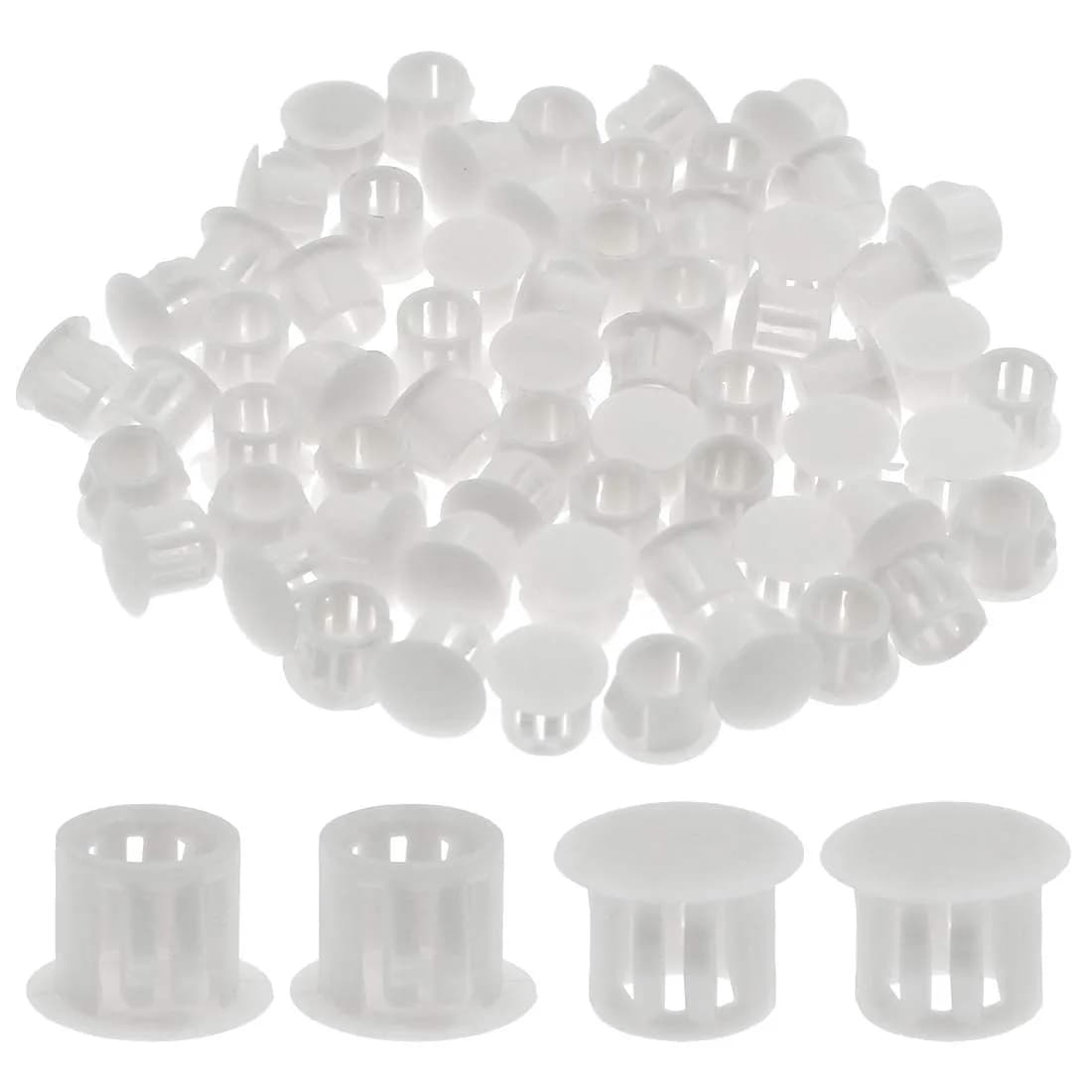 suiwotin 60PCS 10mm (3/8") White Hole Plugs Plastic | Durable Furniture & Hardware Cover