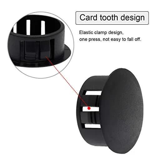 suiwotin 60PCS 19mm (3/4") Black Hole Plugs Plastic | Waterproof, Shock Absorption, Durable thumbnail 3