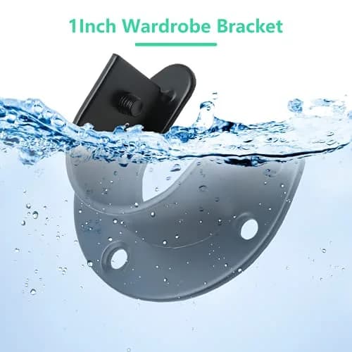 suiwotin Closet Rod Bracket 1 Inch Diameter Black | Heavy Duty Stainless Steel thumbnail 4