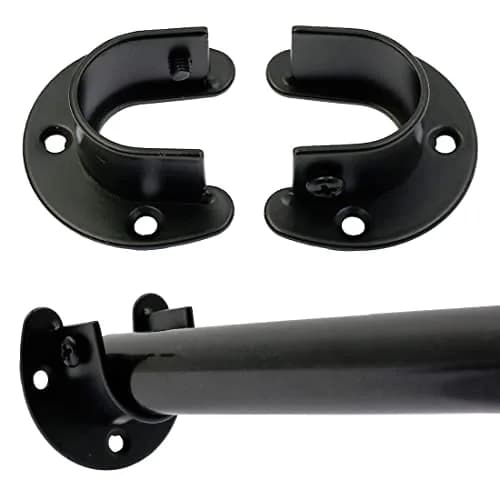 suiwotin Closet Rod Bracket 1 Inch Diameter Black | Heavy Duty Stainless Steel thumbnail 5