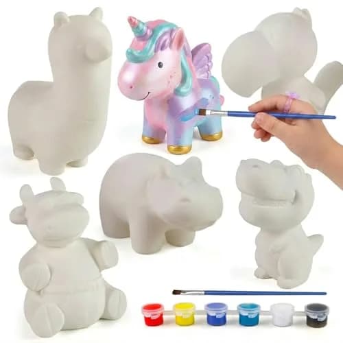 LovesTown Squeeze Painting Kit, 6 PCS DIY Animal Squishies Paint for Kids & Stress Relief thumbnail 1