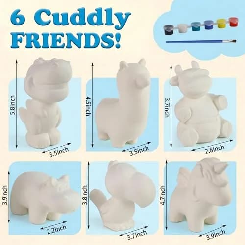 LovesTown Squeeze Painting Kit, 6 PCS DIY Animal Squishies Paint for Kids & Stress Relief thumbnail 2