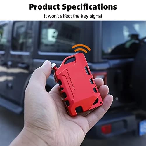 RT-TCZ Red Aluminum Alloy Key Fob Case Cover for Jeep Wrangler JL JLU Gladiator 2018-2023 | Heavy Duty Protection thumbnail 4