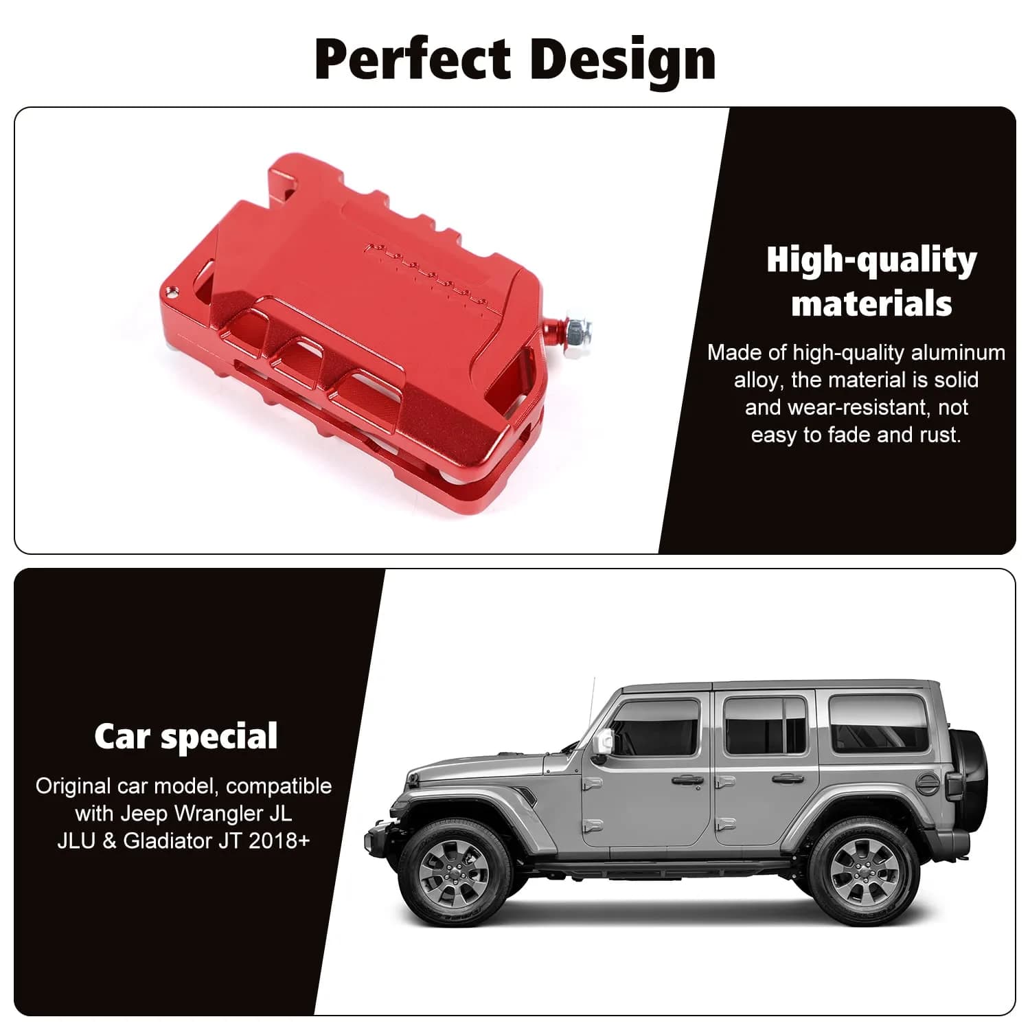 RT-TCZ Red Aluminum Alloy Key Fob Case Cover for Jeep Wrangler JL JLU Gladiator 2018-2023 | Heavy Duty Protection - view 5