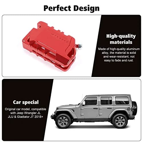 RT-TCZ Red Aluminum Alloy Key Fob Case Cover for Jeep Wrangler JL JLU Gladiator 2018-2023 | Heavy Duty Protection thumbnail 5