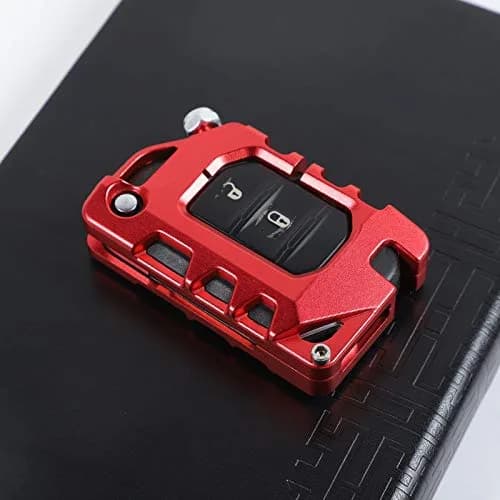 RT-TCZ Red Aluminum Alloy Key Fob Case Cover for Jeep Wrangler JL JLU Gladiator 2018-2023 | Heavy Duty Protection thumbnail 6