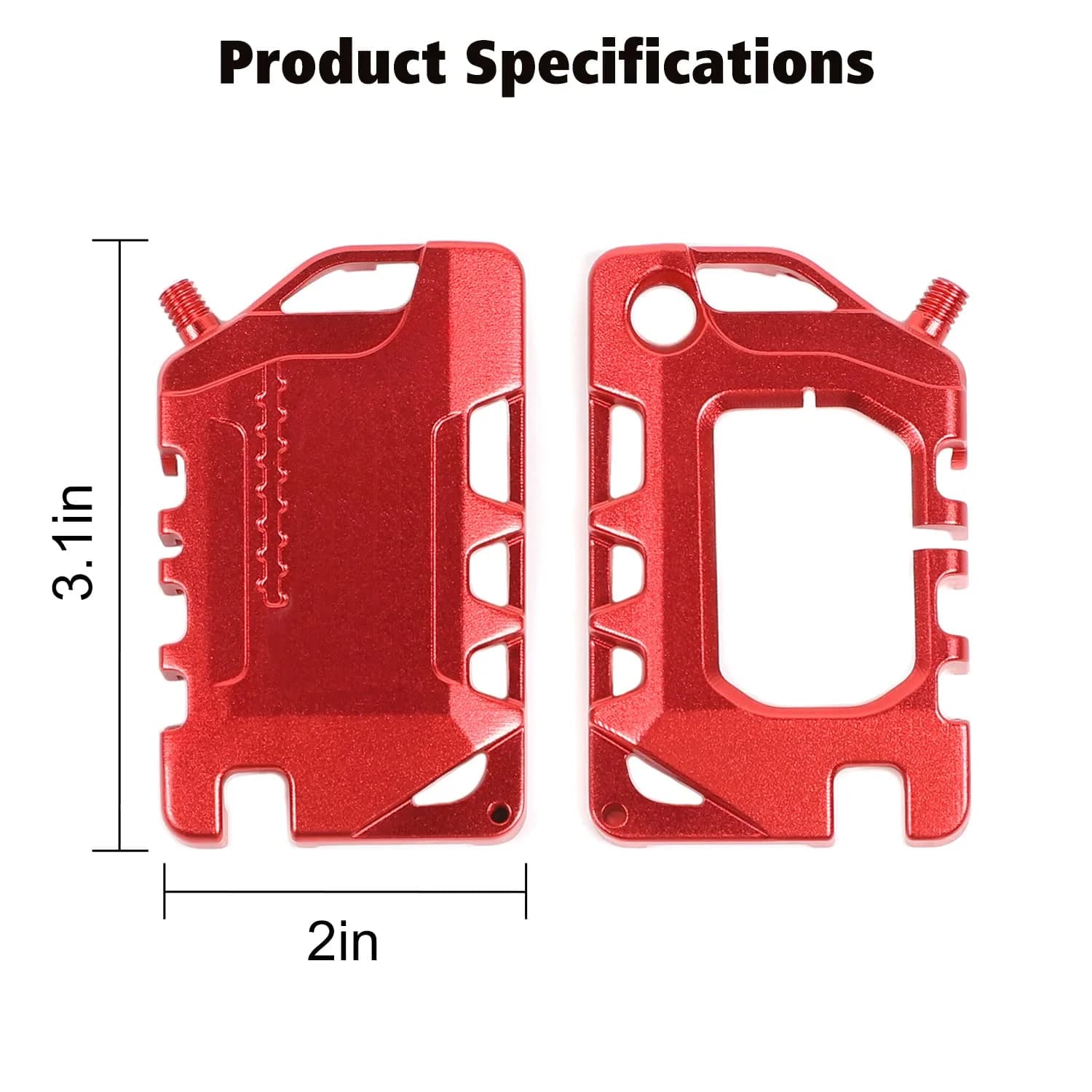 RT-TCZ Red Aluminum Alloy Key Fob Case Cover for Jeep Wrangler JL JLU Gladiator 2018-2023 | Heavy Duty Protection - view 2
