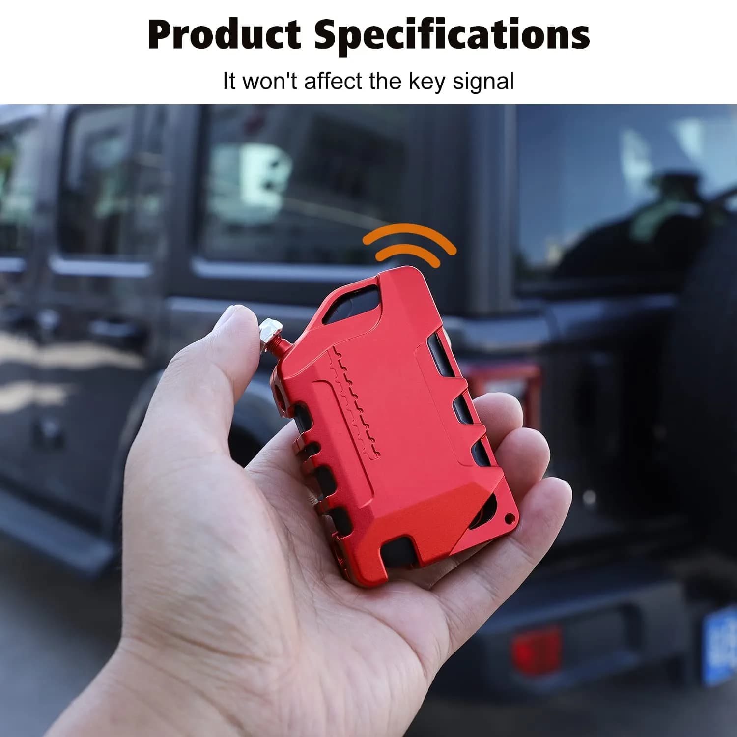 RT-TCZ Red Aluminum Alloy Key Fob Case Cover for Jeep Wrangler JL JLU Gladiator 2018-2023 | Heavy Duty Protection - view 4