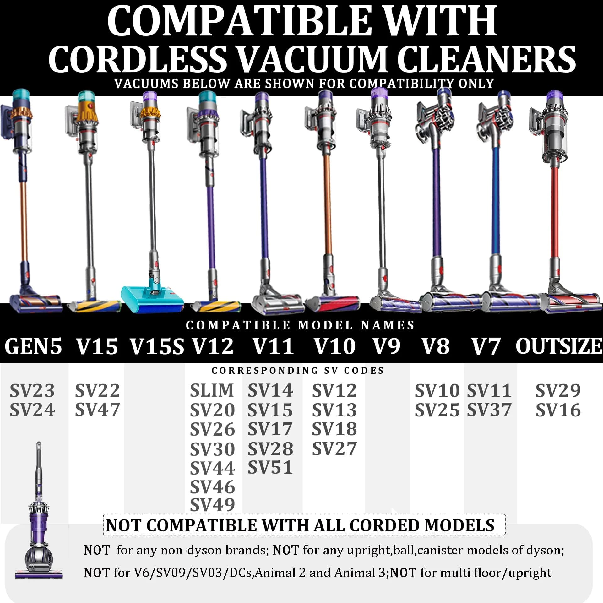 Fullclean Extension Hose and Crevice Tool for Dyson V15 V12 V11 V10 V8 V7 | 162 cm (63 inches) Flexible Hose & Corner Cleaner - view 2